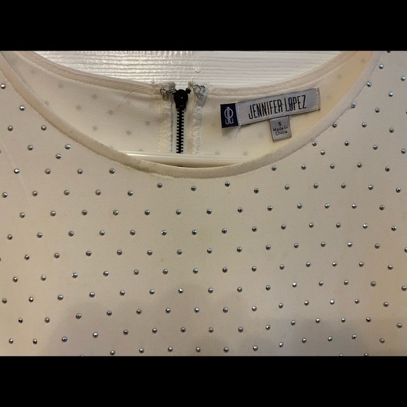 💎Jennifer Lopez, Silver Studded, LS Dress, size Small💎 - Picture 6 of 7
